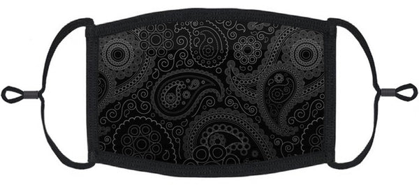 BLACK PAISLEY FACE MASK