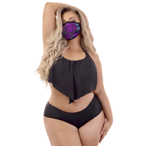 PURPLE ROSE FACE MASK