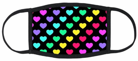 RAINBOW HEARTS FACE MASK