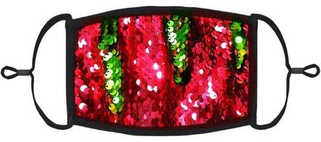 RED/GREEN SEQUIN FACE MASK
